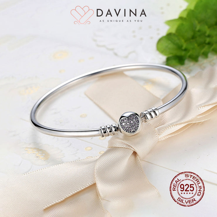 DAVINA Ladies Giselle Bangle Rose Gold Color Sterling Silver 925