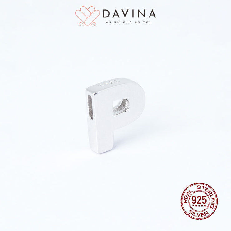 DAVINA Alphabet Pendant Silver Color S925