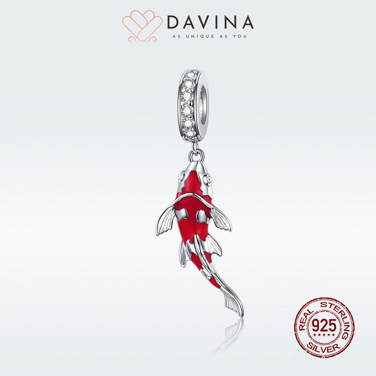 DAVINA Ladies Lucky Carp Charm Sterling Silver 925