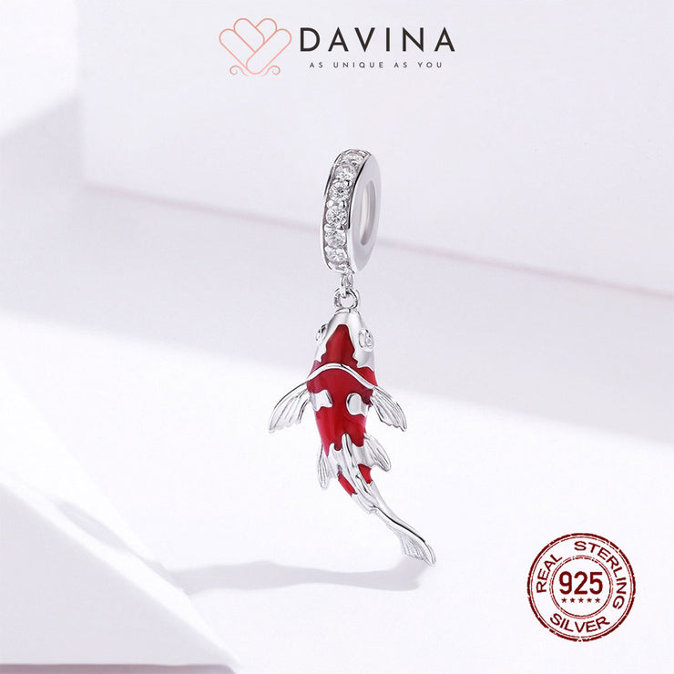 DAVINA Ladies Lucky Carp Charm Sterling Silver 925