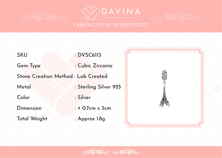 DAVINA Ladies Paris Charm Sterling Silver 925
