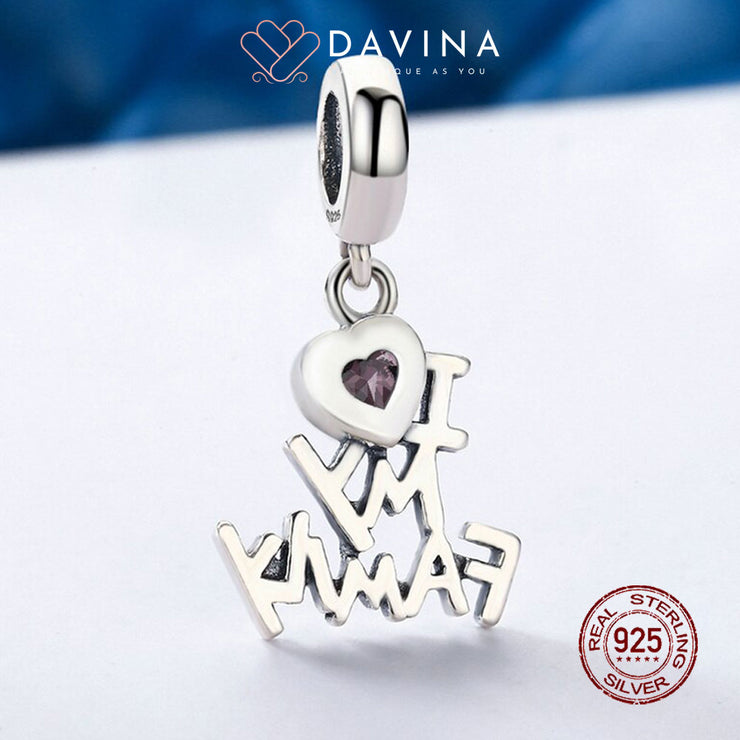 DAVINA Ladies Love Family Charm Sterling Silver 925