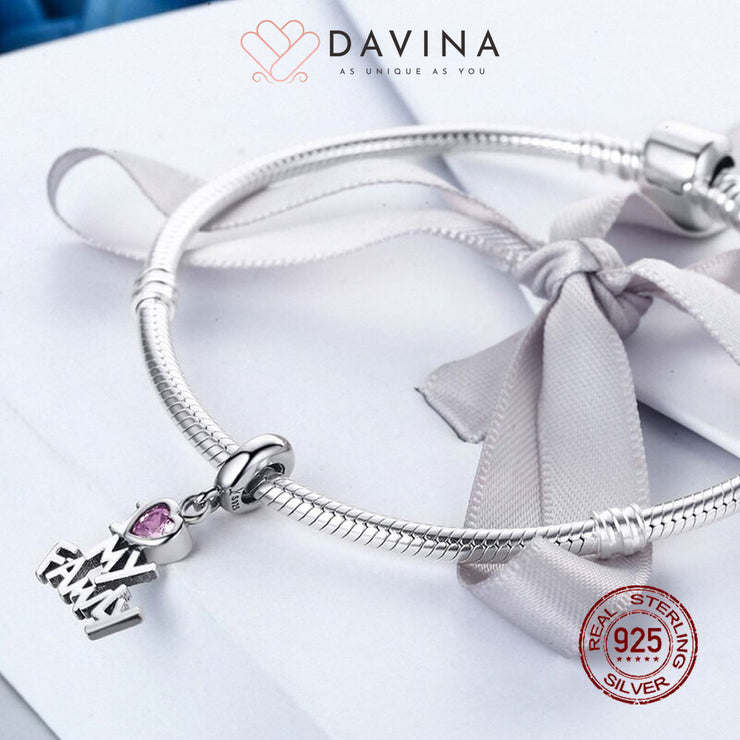 DAVINA Ladies Love Family Charm Sterling Silver 925