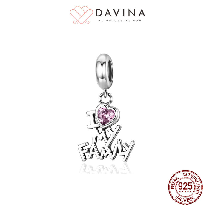 DAVINA Ladies Love Family Charm Sterling Silver 925