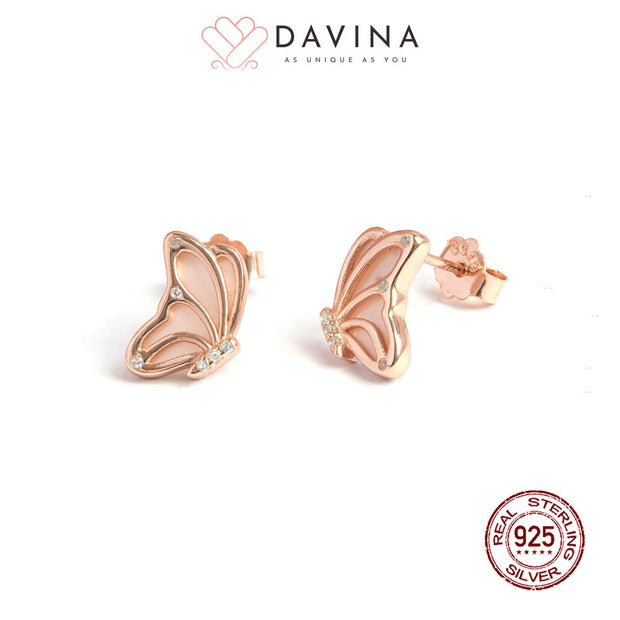 DAVINA Ladies Charlotte Earrings Rose Gold Color S925