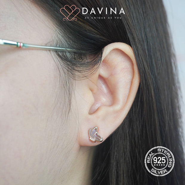 DAVINA Ladies Charlotte Earrings Rose Gold Color Sterling Silver 925