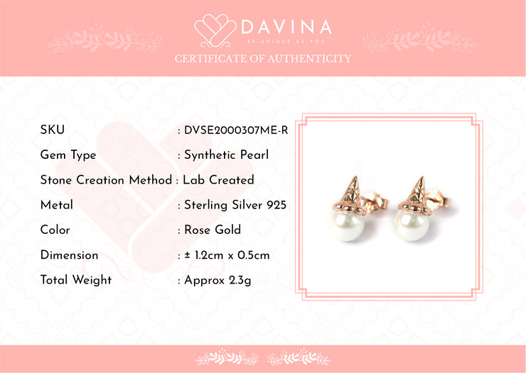 DAVINA Ladies Aishe Earrings Rose Gold Color Sterling Silver 925