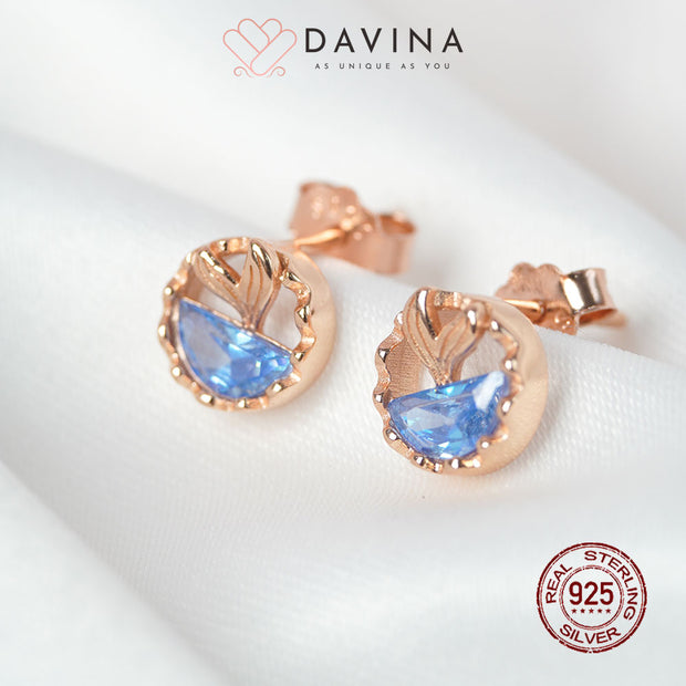 DAVINA Ladies Fishy Earrings Rose Gold Color S925