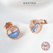 DAVINA Ladies Fishy Earrings Rose Gold Color S925