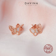 DAVINA Ladies Effie Earrings Rose Gold Color Sterling Silver 925