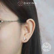 DAVINA Ladies Effie Earrings Rose Gold Color S925