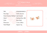 DAVINA Ladies Effie Earrings Rose Gold Color Sterling Silver 925