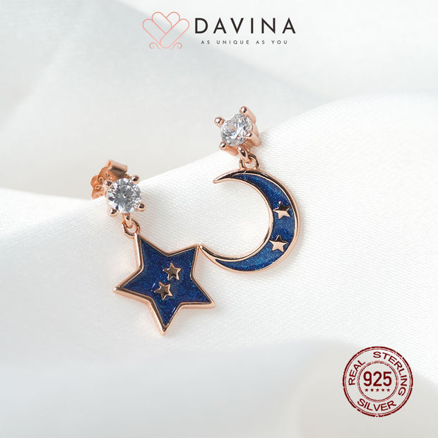 DAVINA Ladies Charemon Earrings Rose Gold Color Sterling Silver 925