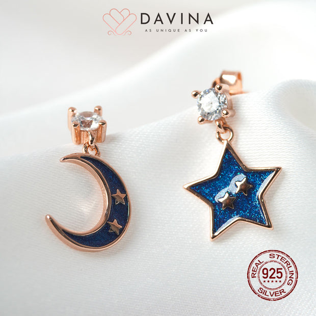 DAVINA Ladies Charemon Earrings Rose Gold Color Sterling Silver 925