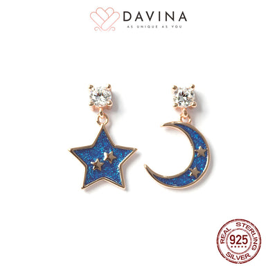 DAVINA Ladies Charemon Earrings Rose Gold Color Sterling Silver 925