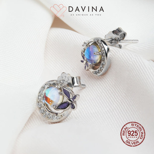DAVINA Ladies Moonlight Earrings Sterling Silver 925