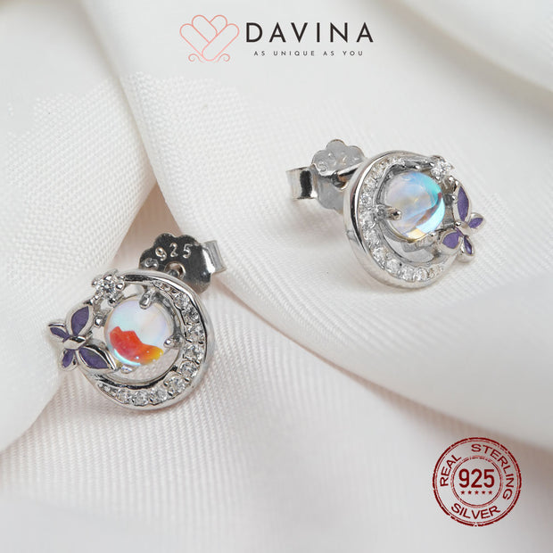 DAVINA Ladies Moonlight Earrings Sterling Silver 925