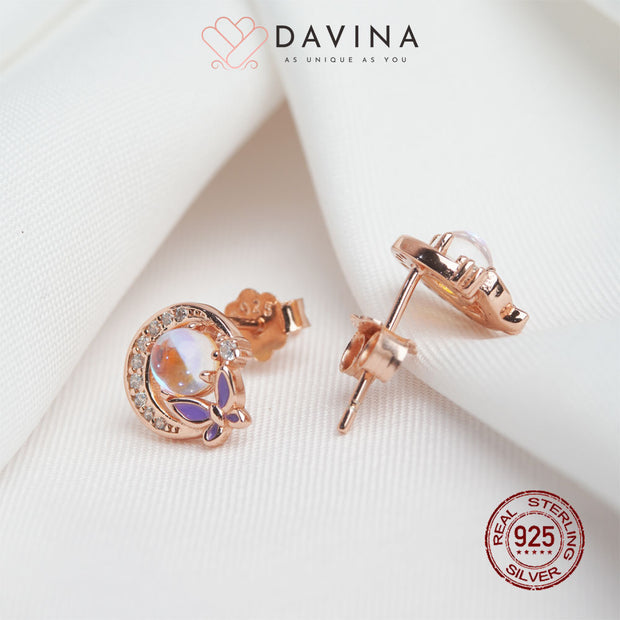 DAVINA Ladies Moonlight Earrings Rose Gold Color S925