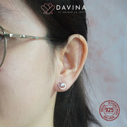 DAVINA Ladies Moonlight Earrings Rose Gold Color S925