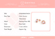 DAVINA Ladies Moonlight Earrings Rose Gold Color S925