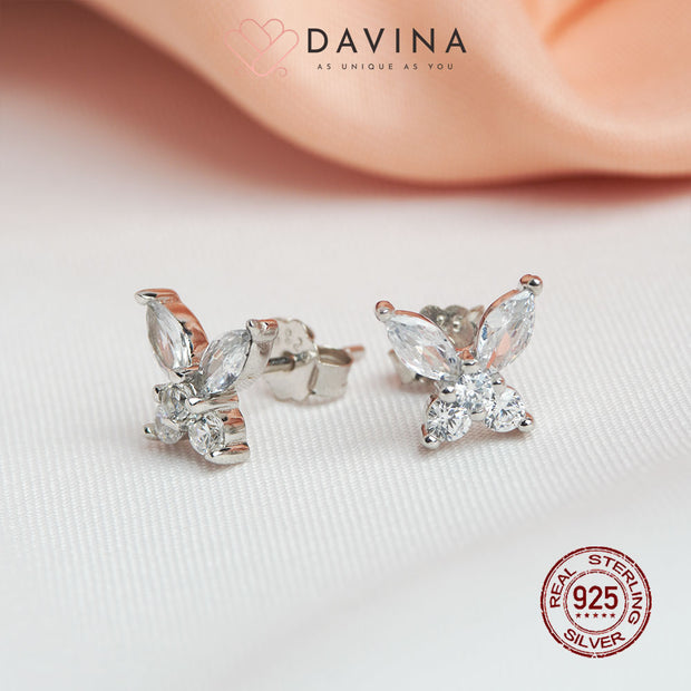 DAVINA Ladies Lukey Earrings Silver Color S925