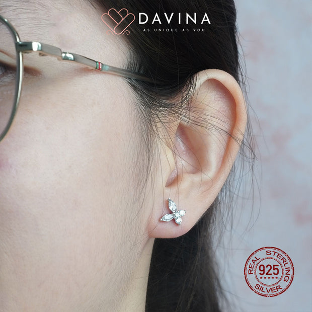 DAVINA Ladies Lukey Earrings Silver Color S925