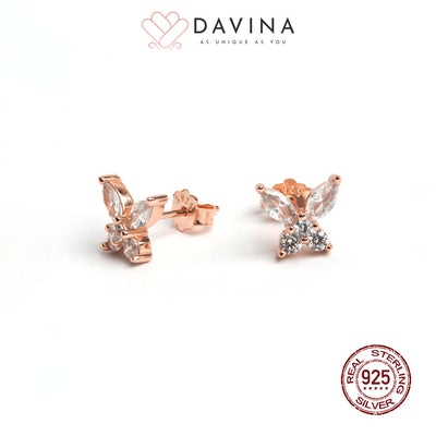 DAVINA Ladies Lukey Earrings Rose Gold Color S925