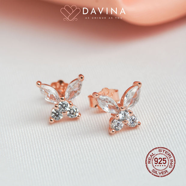 DAVINA Ladies Lukey Earrings Rose Gold Color S925