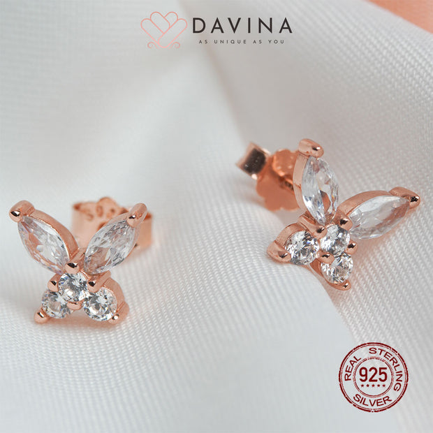 DAVINA Ladies Lukey Earrings Rose Gold Color S925