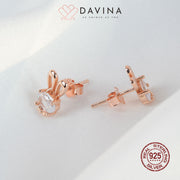 DAVINA Ladies Bunny Earrings Rose Gold Color S925