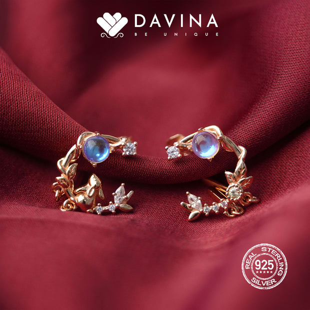 DAVINA Ladies Coco Earrings Rose Gold Plated Sterling Silver 925