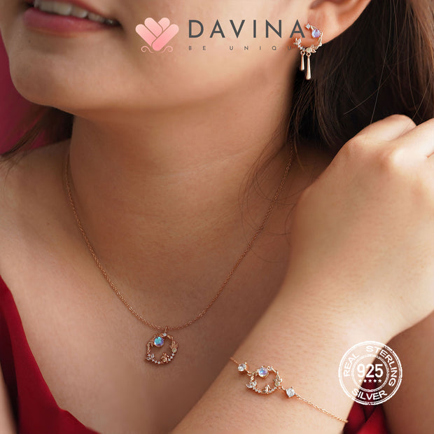 DAVINA Ladies Coco Earrings Rose Gold Color S925