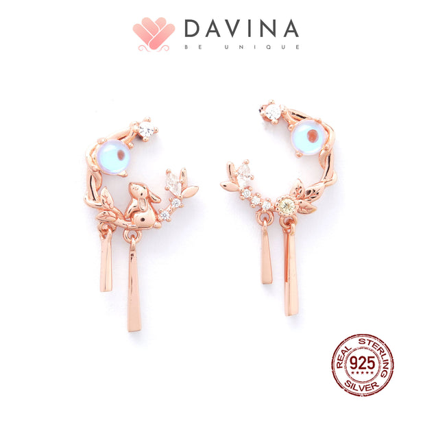 DAVINA Ladies Coco Earrings Rose Gold Color S925