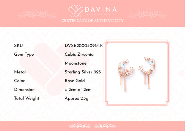 DAVINA Ladies Coco Earrings Rose Gold Color S925