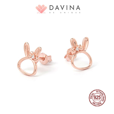DAVINA Ladies Rarita Earrings Rose Gold Color S925