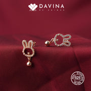 DAVINA Ladies Sandy Earrings Rose Gold Color S925