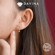 DAVINA Ladies Sandy Earrings Rose Gold Color S925