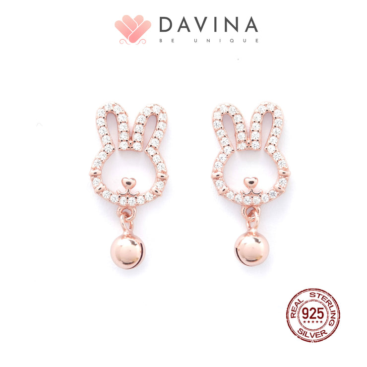 DAVINA Ladies Sandy Earrings Rose Gold Color S925