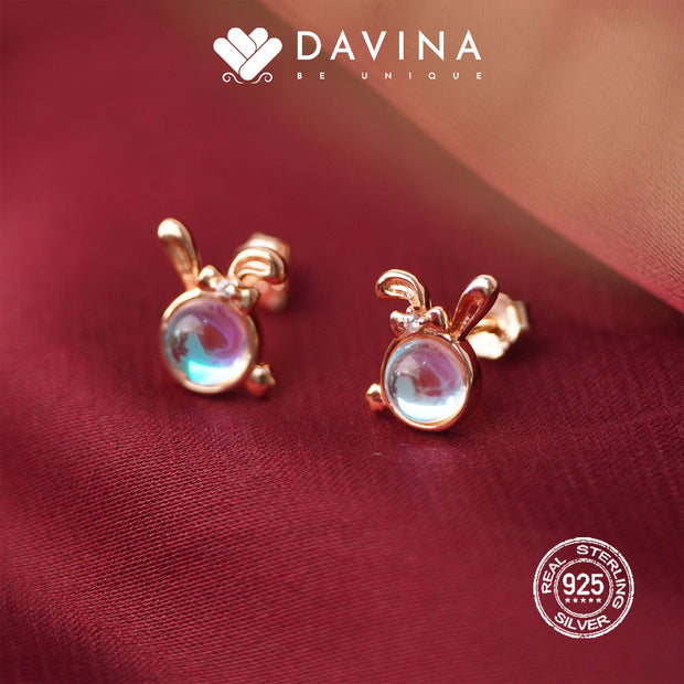 DAVINA Ladies Maggie Earrings Rose Gold Color S925