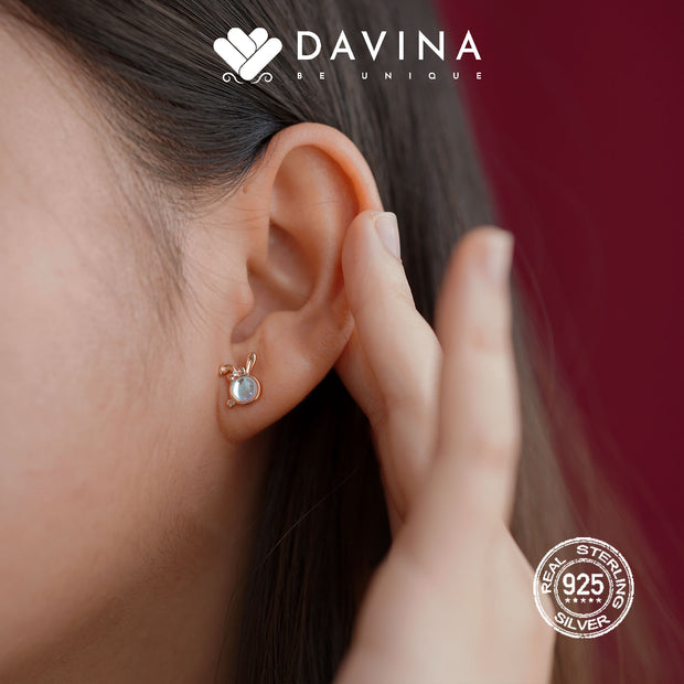 DAVINA Ladies Maggie Earrings Rose Gold Color S925