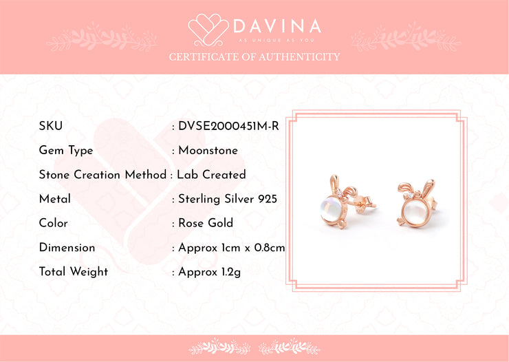 DAVINA Ladies Maggie Earrings Rose Color Sterling Silver 925