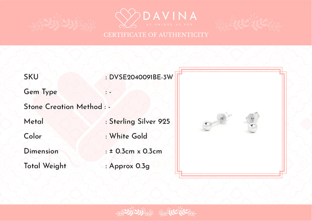 DAVINA Ladies Onie Earrings Sterling Silver 925