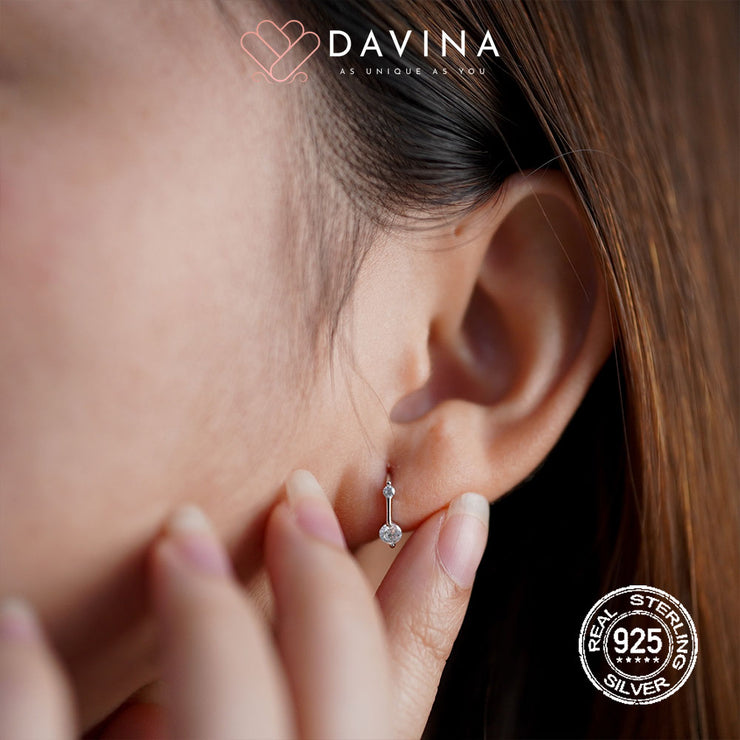 DAVINA Ladies Calya Earrings Silver Color S925