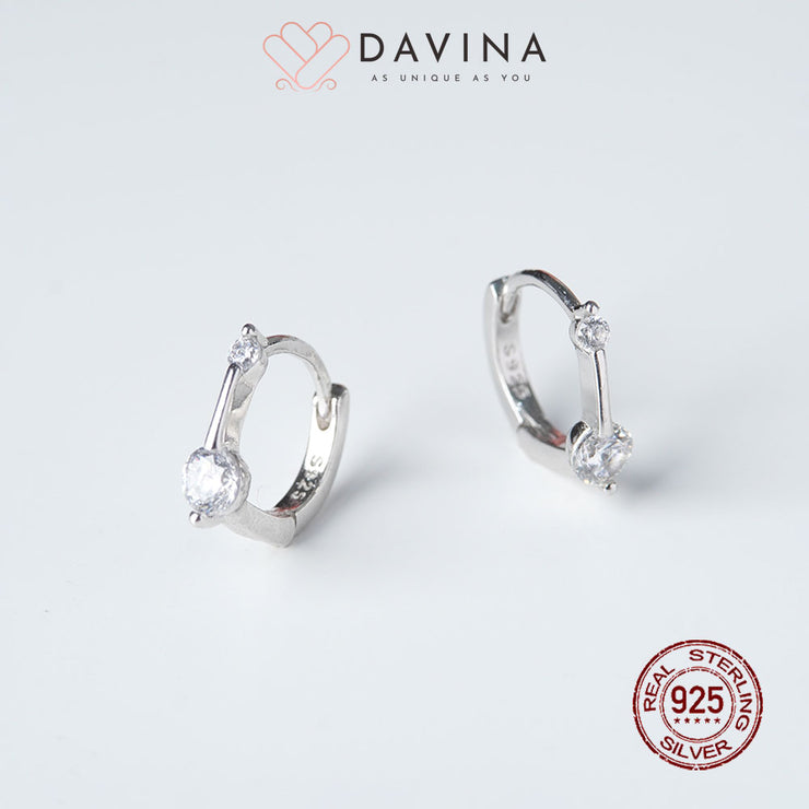 DAVINA Ladies Calya Earrings Silver Color S925