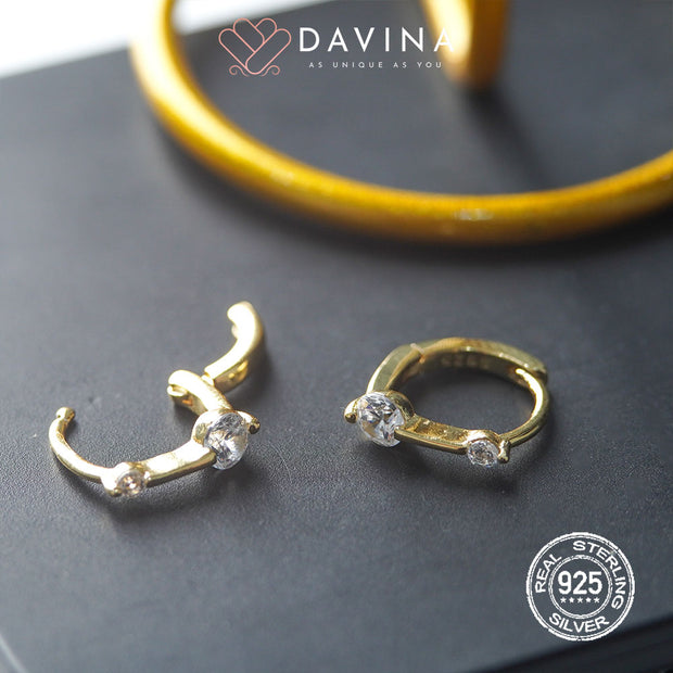 DAVINA Ladies Calya Earrings Gold Color S925