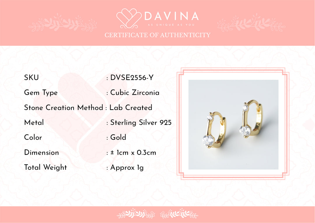 DAVINA Ladies Calya Earrings Gold Plated Sterling Silver 925