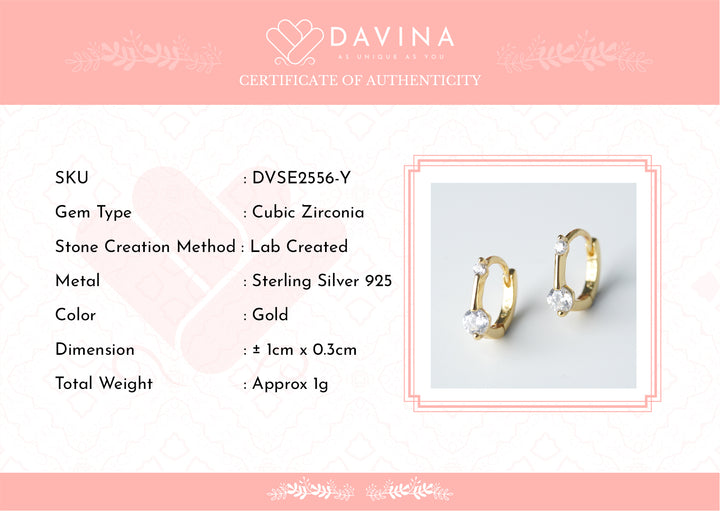 DAVINA Ladies Calya Earrings Gold Plated Sterling Silver 925