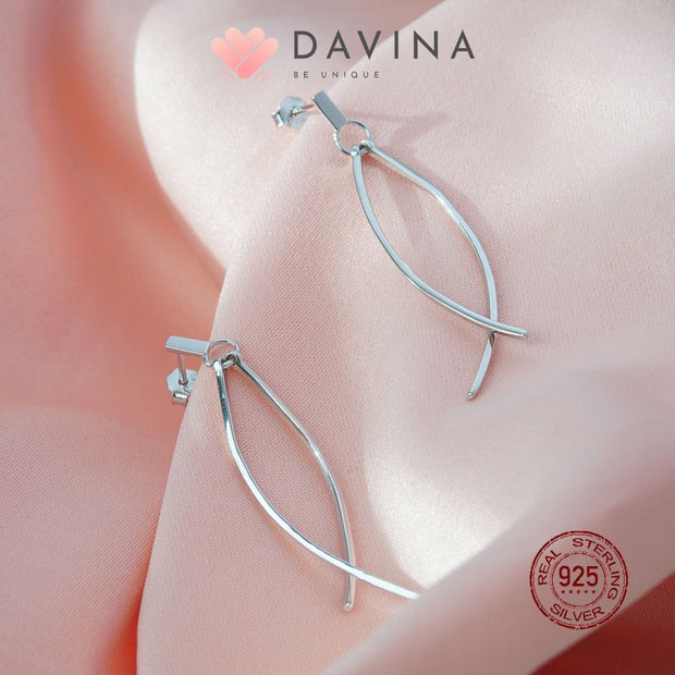 DAVINA Ladies Hanabi Earrings Sterling Silver 925