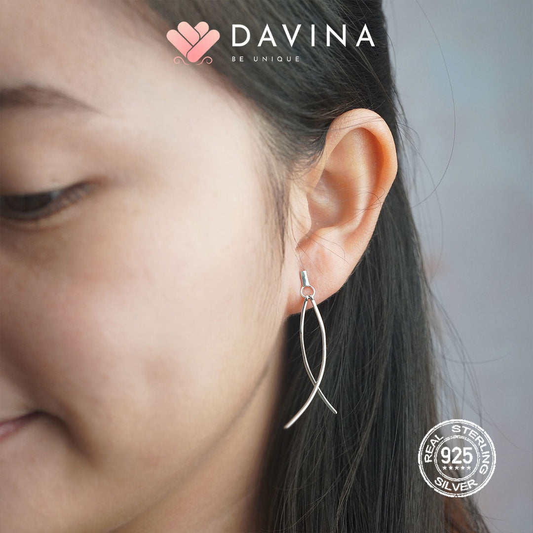 DAVINA Ladies Hanabi Earrings Sterling Silver 925