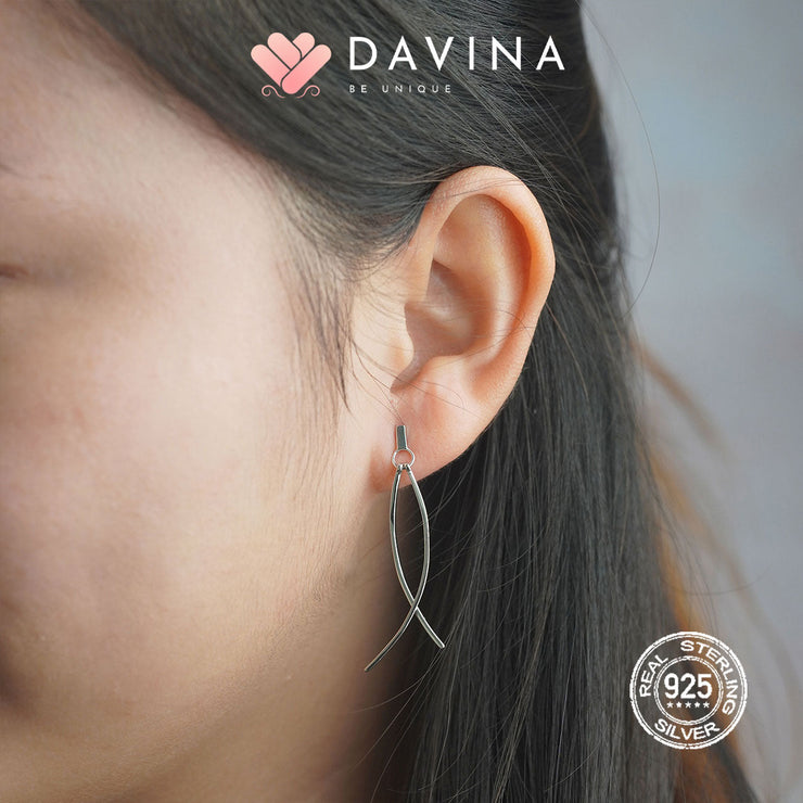 DAVINA Ladies Hanabi Earrings Silver Color S925